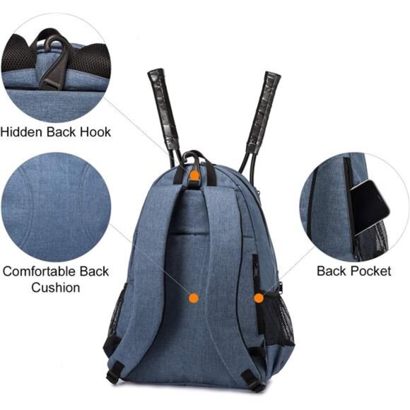 Tennis Bag Professional Tennis Backpack for Men and Women Racket Bags Holds - Picture 4 of 7